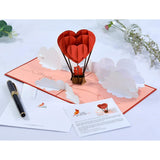 Valentines Day Card, Anniversary Card Pop Up, Wedding 3D Greeting Card, Valentine'S Day, Romantic Loved Card (Air Balloon)
