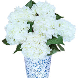 6Pcs Premium White Hydrangea Artificial Flowers Bouquets, Ivory Silk Hydrangea Flowers Heads With Stems, Fake Hydrangeas Flowers Arrangement, Faux Hydrangea Decor For Home Wedding Party Baby Shower