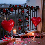 2 Pack Artificial Burgundy Flower Head Garland Each 6.7Ft Fake Rose Vine Hanging Rose Garland For Door Stairs Table Centerpiece Arrangement Wall Decor