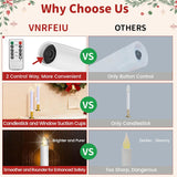 Christmas Window Candles, 6Pcs Christmas Flameless Taper Candles Battery Operated With Remote & Timer, Candlestick, Suction Cups For Christma/Home/Wedding