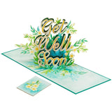Get Well Soon Pop Up Card, Blossoming Field, Flowers, 3D Greeting Cards, Gifts For Mom, Mother In Law, Wife, Girlfriend, 5X7 - Includes Envelope And Message Note