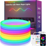 9.84FT Neon LED Rope Lights 360 Degree USB Music Sync App Remote Waterproof Gaming Lights