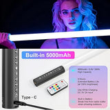2 Pack 3FT RGB Tube Light Bars with Stands 5000mAh Battery Remote Control DJ Photography Lights