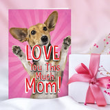 Mother'S Day Greeting Card With 5 X 7 Inch Envelope (1 Card) Pup Love You This Much C10399Mdg