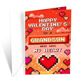 Grandson Valentine'S Day Card, Made In America, Eco-Friendly, Thick Card Stock With Premium Envelope 5In X 7.75In, Packaged In Protective Mailer