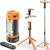Rechargeable Camping Light with Tripod and Remote Portable LED Work Light with 3 Adjustable Lamp Heads
