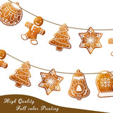 3Pcs Christmas Gingerbread Banners Gingerbread Snowflake Tree Theme Decorations Xmas Winter Party Hanging Decorations For Christmas Winter Holiday Party Supplies