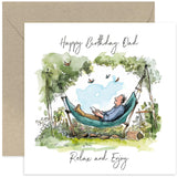 Old English Co. Gardening Happy Birthday Card For Dad - Quirky Illustrated Birthday Wishes Greeting Card For Dad From Son Daughter - Birthday Cards For Him | Blank Inside With Envelope