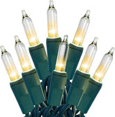 100 Count Clear Christmas String Lights 21FT Green Wire Plug In Indoor Outdoor Christmas Tree Lights UL Certified Warm White Decorative Lights for Wedding Holiday Valentine Decor