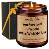 16 Year Anniv. Candle - 16Th Anniversary Candle Gifts For Husband, Wife - 16Th Wedding Anniversary Ideas For Her, Him, Couple - Happy Sixteenth, Wax Anniv. Gifts For Women, Men, Girlfriend, Bf