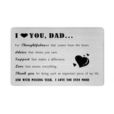 Dad Gifts From Daughter/Son - Laser Engraved I Love You Dad Waller Card - Christmas, Birthday Gifts For Father