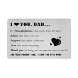 Dad Gifts From Daughter/Son - Laser Engraved I Love You Dad Waller Card - Christmas, Birthday Gifts For Father