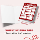 Valentines Day Card For Boyfriend - Anniversary, Birthday, Valentines Day Gifts For Boyfriend Him - Valentines Gifts For Him - Single 5.3''X 8'' Funny Romantic Love Greeting Folded Card With Envelope