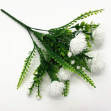 Artificial Dandelion Plants, Plastic Flowers Shrubs Bushes Fake Grass Wedding Indoor Outdoor Home Garden Arrangements Party Decoration Planting Filler White 4 Pack