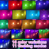 Color Changing Star String Lights Indoor, 19.7Ft 11 Mode Led Rainbow String Lights Usb Rgb Twinkle String Lights With Re