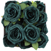 Roses Artificial Flowers Artificial Roses Fake Rose Silk Rose Fake Flowers With Stems For Diy Wedding Bouquets Party Tables Centerpieces Floral Arrangements (16, Emerald Green)