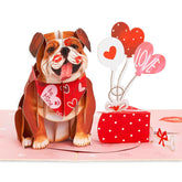 Valentine Pop Up Cards, English Bulldog, I Woof You, 3D Greeting Card, Gift For Mom, Godmother, Stepmom, Sister, Grandma, Mother In Law, Aunt, Wife, 5X7 - Includes Envelope And Message Note
