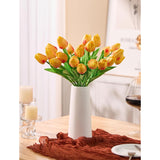 30 Pcs Artificial Fake Fall Plants Orange Tulips Artificial Flowers Latex Tulips Real Touch 13" Silk Flower For Spring Mother'S Day Easter Gifts In Bulk Home Kitchen Wedding Decorations