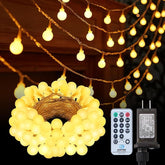 100 LED Globe String Lights 59FT Plug in Fairy Lights with Remote Control 8 Lighting Modes Waterproof Dimmable Warm White Decorative String Lights for Indoor Outdoor Bedroom Patio Party Decor