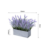 Artificial Lavender Decor, Fake Lavender Plant In Decorative Silver Metal Pots, Faux Lavender Plant Artificial Flowers For Farmhouse Home Decor Office Bathroom Desk Room Indoor Outdoor