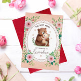 Grandma Birthday Card - 5.5"X8" Bear Happy Birthday Card For Grandma With Envelope Birthday Gifts From Grandkids Granddaughter Grandson