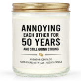 50Th Wedding Anniversary Couple Gifts, 50Th Anniversary Candle Gifts For Couple, Parents, Husband, Wife, Him, Her, Friends, Golden Wedding Keepsake, Handmade, 7Oz