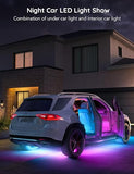 RGBIC Underglow Car Lights 4PCS Smart LED Neon Accent Strips with App Control for SUVs & Trucks