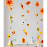 6 Pcs Artificial Flowers Garlands Hanging Decorations,35.4Ft Flower Garlands Hanging Wildflower Wall Backdrop For Home Garden Spring Summer Wedding Party Arch Wall Fall Decor(Orange)