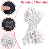 2000Pcs Artificial Floral Pollens Stamen Mini Double Heads Flower Stamen Handmade Diy Artificial Cards Pistilos Para Flores Artificiales For Wedding Christmas Flower Making Scrapbook Home Decor, White