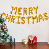 Merry Christmas Balloons Banner, 16 Inch Gold Merry Christmas Balloon Banner Sign, Christmas Foil Balloons Banner For Christmas Party Decorations, Christmas Theme Birthday Party Decorations