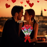 6 Pcs Valentines'S Day Flower Rose Lights Led Glowing Artificial Flowers Rose Simulation Roses Gifts For Girlfriend Mom Valentines'S Day Party Decor (Red)