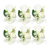 Bride And Groom'S Chest Flower, Wrist Flower (6 White Wrist Flower)