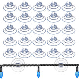 Christmas Light Suction Cups 1 1/5" Holiday Suction Cup Hooks Holder For Hanging Christmas Light String Decoration No Tools Required (50 Pieces)