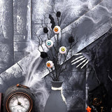 5 Pcs Halloween Branches Picks With Artificial Bloody Eyeball Black Gothic Faux Twigs Stems For Vases Halloween Home Indoor Decor Party Arrangements