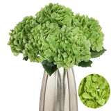 5Pcs Green Hydrangeas Artificial Flowers-21? Real Touch Faux Hydrangeas Flower Lifelike Fake Plants Bouquet For Spring Outdoor Wedding Home Decor, Coffee Table Centerpieces