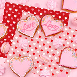 100 Pcs Valentine'S Day Wax Paper Red Pink Heart Waterproof Oil-Proof Deli Paper Tissue Sheets For Food Sandwich Picnic Basket Liners Kitchen Bakery Party Decor Supplies