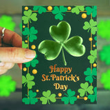 24 Pack St.Patrick'S Day Cards With Envelopes Embossed Shamrock Cards Blank Inside Party Supply Green