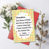 Sweet Mother'S Day Card For Grandma, Floral Mothers Day Gift From Grandchildren, Grandmother Mothers Day Card, I Have Loved You My Entire Life