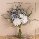 Artificial Fake Flowers Plants Silk Flower Arrangements Wedding Bouquets Decorations Plastic Floral Table Centerpieces For Home Kitchen Garden Party Décor (Purple White)