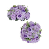 Peony Flower Balls Centerpieces: 2Pc 9.5 Inch Lilac Fake Peony Floral Arrangement Bouquet Wedding Dinning Table Decoration Easy Use Artificial Silk Kissing Ball Home Party Decor