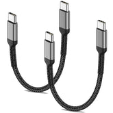 2 Pack 6 Inch USB C to USB C Cable Short Braided Fast Charging Cord for iPhone Samsung Pixel
