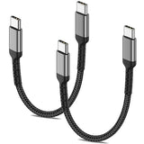 2 Pack 6 Inch USB C to USB C Cable Short Braided Fast Charging Cord for iPhone Samsung Pixel