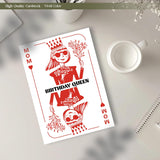 Mothers Birthday Day Greeting Cards Birthday Queen, Envelope And Sticker