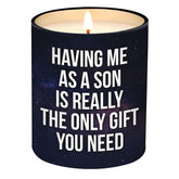 Birthday Gifts For Mom From Son - Mom Birthday Gifts From Son - Moms Gift Ideas - Mother Gift, Funny Mother Candle, 10 Oz Jar Lemongrass Scent Soy Wax Candle
