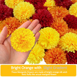 40Pcs 2.75'' Marigold Flowers Heads Bulk, Silk Marigold Artificial Flowers For Diwali Home Decor Diy Wreath Garland Craft Baby Shower Wedding Mexican Party Decoration Halloween New Year Decor?Mix-1?