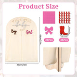 Gender Reveal Voting Board, Boy Or Girl Gender Reveal Decorations, Baby Shower Games - He Or She What Will Baby Be Guessing Game Wooden Board With Stand And Boots Or Bows Gender Reveal Decorations