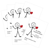 Pack Of 30 The Office Valentines Day Card, 6 Assorted Designs Of Stick Figure Humo Valentine Cards, Valentine'S Day Party Supplies, Office Valentines Day Gifts For Coworkers Employee Manager Boss,4