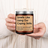 Funny Coping Skills Candle, Therapist Gifts - Mental Health, Graduation, Psychology, Appreciation Gifts For Therapist, Social Worker, School Counselor, Psychologist, Women - Therapy Office Decor