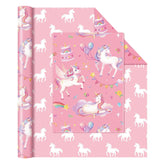 Watercolor Unicorn Wrapping Paper - 1 Roll 17” X 33 Ft Happy Birthday Wrapping Paper Roll Rainbow Birthday Gift Wrap For Kids Girls Princess Party Favor Unicorn Silhouette Design