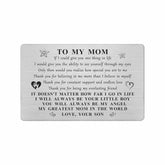 To My Mom Gifts From Son, Happy Mom Birthday Card Gifts, Unique Thank You Mother Present, I Love You Mommy Wedding Day Present